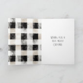 シック素朴クリスマスクリームブラックシルバーグラムボウ カード (内部)