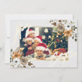 シック素朴クリスマスファミリー3写真ホリデーカード シーズンカード (正面)