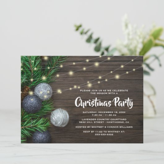 シック素朴ク企業のリスマスパーティー 招待状 (スタンド正面)