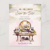 シック素朴グラフインスパイアィンワイナリー結婚ズ 案内ポストカード (正面)