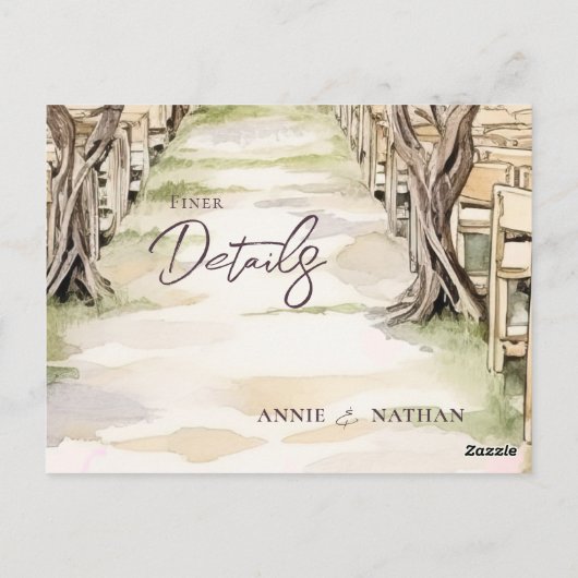 シック素朴グレープビーネ結婚ヤード詳細 ポストカード (裏面)