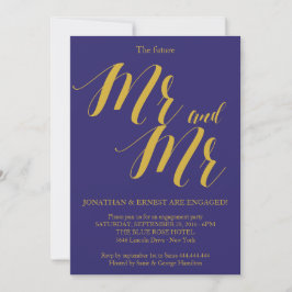 シック素朴ゲイカップル婚約パーティ 招待状