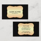シック素朴ゴールデングラディエント(黒) 名刺 (正面/裏面)