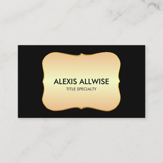 シック素朴ゴールデングラディエント(黒) 名刺 (正面)
