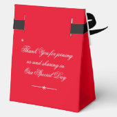 シック素朴サンキューエレガントロマンチック結婚レッド フェイバーボックス (裏面)