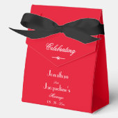 シック素朴サンキューエレガントロマンチック結婚レッド フェイバーボックス (正面)
