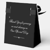 シック素朴サンキューユー白黒エレガントな結婚式 フェイバーボックス (裏面)