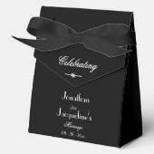 シック素朴サンキューユー白黒エレガントな結婚式 フェイバーボックス (正面)