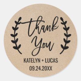 シック素朴サンキュー結婚式の引き出物シール ラウンドシール