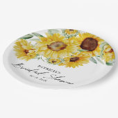 シック素朴サンフラワーブライダルシャワー ペーパープレート (アングル)