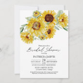 シック素朴サンフラワーブライダルシャワー 招待状 (正面)
