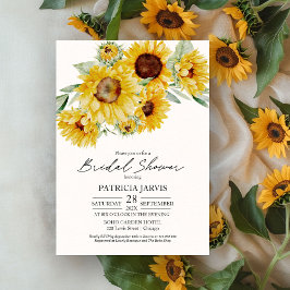 シック素朴サンフラワーブライダルシャワー 招待状
