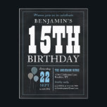 シック素朴シャルボードブルーバルーン15誕生日 ポストカード<br><div class="desc">シック素朴シャルボードブルーバルーン15th誕生日はがき</div>
