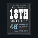 シック素朴シャルボードブルーバルーン18誕生日 ポストカード<br><div class="desc">シック素朴シャルボードブルーバルーン18誕生日はがき</div>