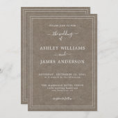 シック素朴スクリプトクラフト紙結婚ズ 招待状 (正面/裏面)