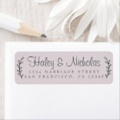 シック素朴スクリプ結婚ル葉の差出人住所 ラベル (インサイチュ)