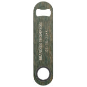 シック素朴スチールグレーブルー木目パターン スピード栓抜き (正面)