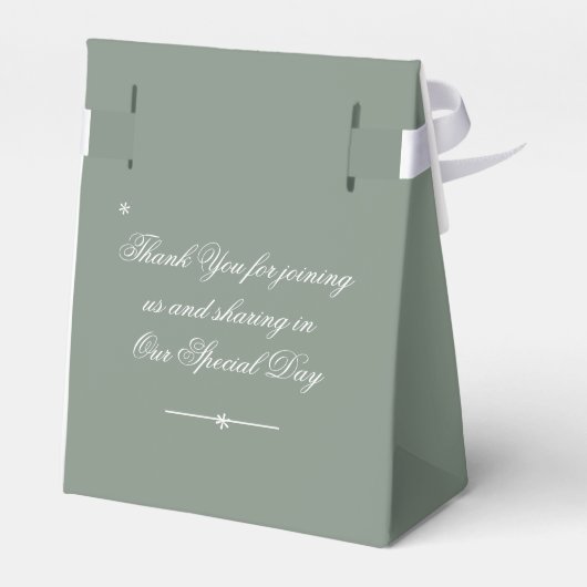 シック素朴セージエレガントグリーンサンキュー結婚ズ フェイバーボックス (裏面サイド)