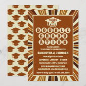 シック素朴ダブル卒業パーティー招待状 招待状 (正面/裏面)