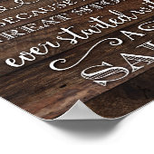 シック素朴デザートパーティーサインプリント ポスター (角)