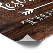 シック素朴トイレこの方法サインプリント右 ポスター (角)