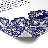 シック素朴ネイビーブルーサンフラワーの座席表12 ポスター (角)