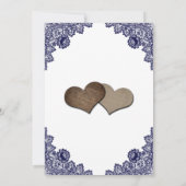 シック素朴ネイビーブルーサンフラワー結婚ズ セーブザデート (裏面)