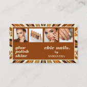 シック素朴ネイルサロンビジネスフォトコラージュ 名刺 (正面)