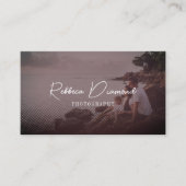 シック素朴バラ金ゴールドオーバーレイ4写真スクリプト 名刺 (正面)