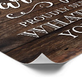 シック素朴バーオープンパーティーサインプリント ポスター (角)