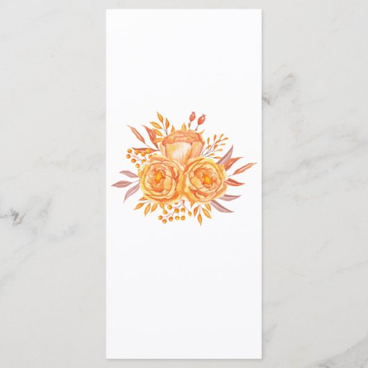 シック素朴バーンオレンジフローラテラコッタ結婚ズ メニュー (裏面)