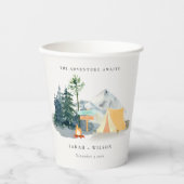 シック素朴パインウッズキャンピングマウンテン結婚ズ 紙コップ (正面)