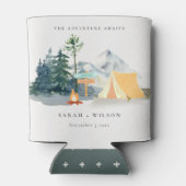 シック素朴パインウッズキャンピングマウンテン結婚ズ 缶クーラー (裏面)