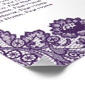 シック素朴パープルひまわり座席表12 ポスター (角)