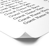 シック素朴パープルフローラの結婚シーティングチャート ポスター (角)