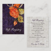 シック素朴パープルヴィンテージ結婚バラ 名刺 (正面/裏面)