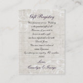 シック素朴パープルヴィンテージ結婚バラ 名刺 (裏面)