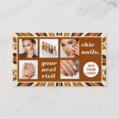 シック素朴ビジネスロゴネイルサロンフォトコラージュ 予約カード (正面)