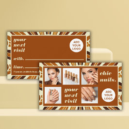 シック素朴ビジネスロゴネイルサロンフォトコラージュ 予約カード