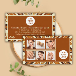 シック素朴ビジネスロゴネイルサロンフォトコラージュ 名刺