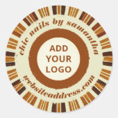 シック素朴ビジネスロゴネイルサロン ラウンドシール (正面)