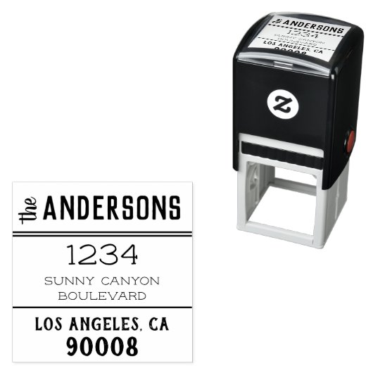 シック素朴ビッグファミリー名アドレパーソナライズされたス セルフインキングスタンプ (インサイチュ)