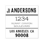 シック素朴ビッグファミリー名アドレパーソナライズされたス セルフインキングスタンプ (デザイン)