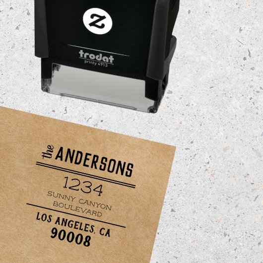 シック素朴ビッグファミリー名アドレパーソナライズされたス セルフインキングスタンプ