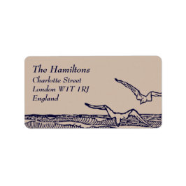 シック素朴ビーチ結婚式住所 シール