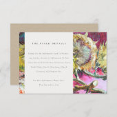 シック素朴ピンクイエローサンフラワー結婚ズ詳細 エンクロージャーカード (正面/裏面)