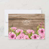 シック素朴ピンクポッパイズキンセアニラ サンキューカード (裏面)