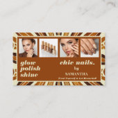 シック素朴フォトコラージュ爪、 ネイルバイ美しいサロン ロイヤリティカード (正面)