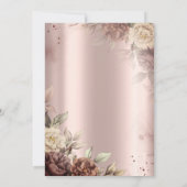 シック素朴フラワーズバラ金ゴールド75誕生日 招待状 (裏面)