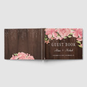 シック素朴フローラストリン結婚グライト ゲストブック (全面)